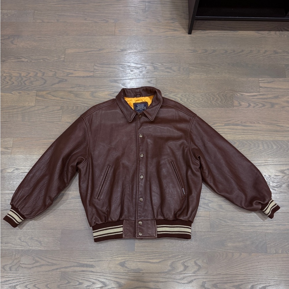Heavy vintage Scene America Leather Bomber Jacket